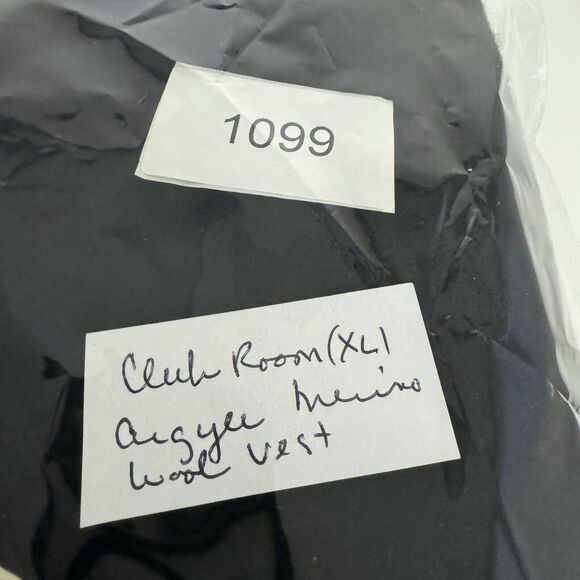 Vintage Black Argyle Sweater Vest Merino Wool Mens XL Academia Grunge Preppy Y2k - Picture 10 of 10